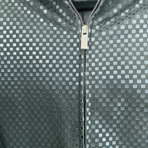 Armani Collezioni Leather/Nylon Black Jacket Size 10 - Picture 3 of 9